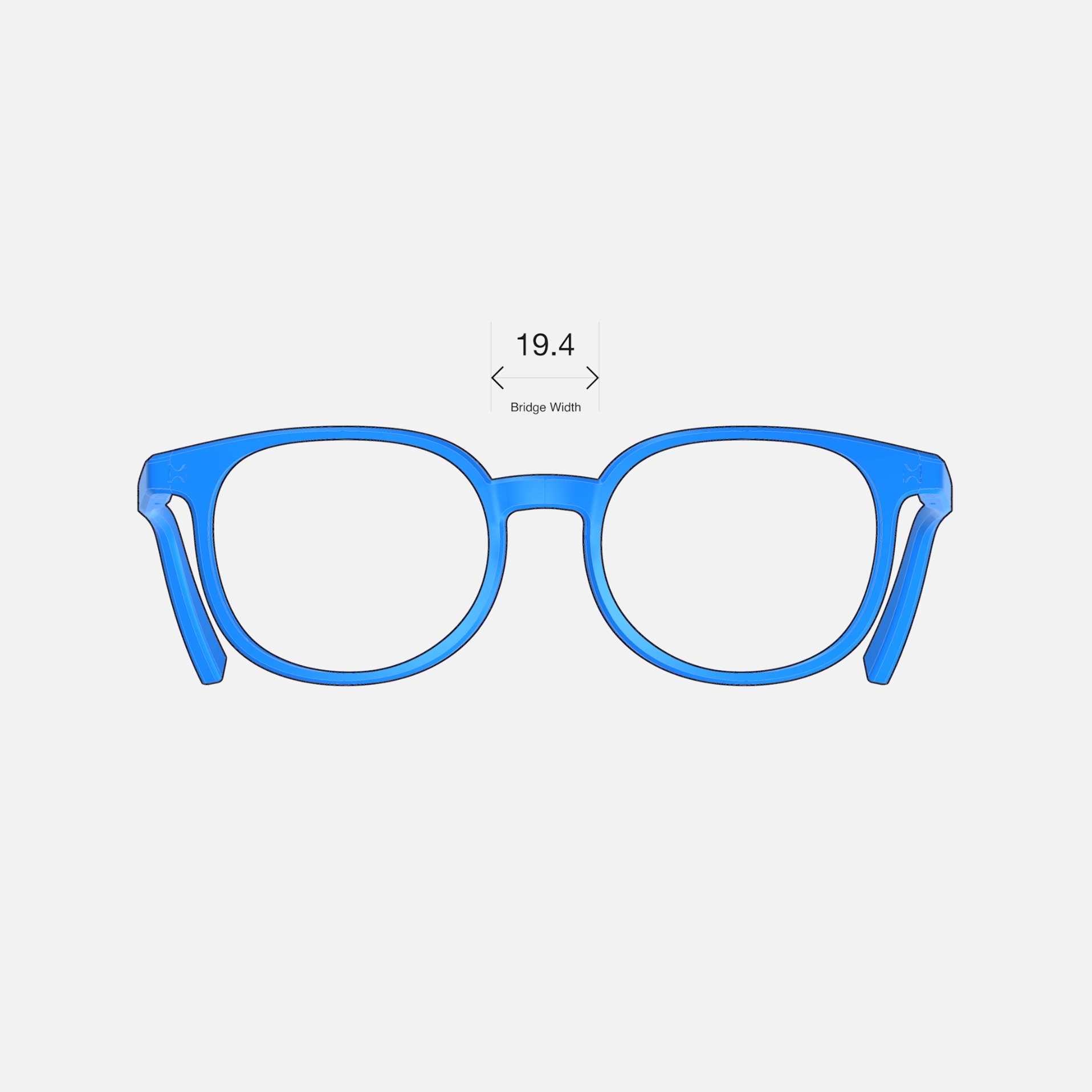 Distance between the two lenses at the bridge.